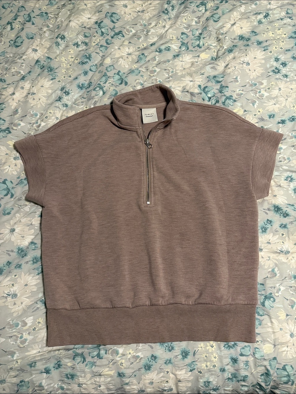 Varley DoubleSoft Half-Zip Pullover in Dusty Mauve